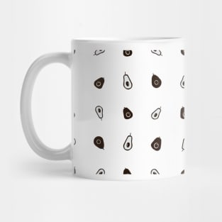 Hand drawn black white avocados Mug